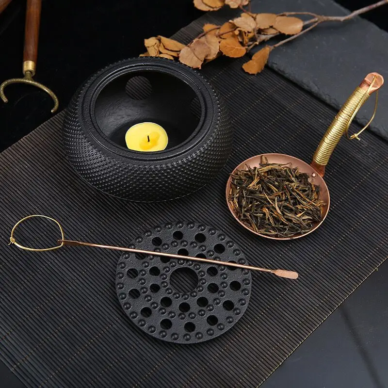 Tea Warmer Cast Iron Teapot Warmer Candle Insulation Stove Alcohol Heating Base Stove Tea Pot Holder For Heating Tea Coffee and Milk
