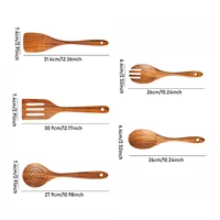 5 ustensiles de cuisine en bois, cuillères en bois, outils de cuisine pour cuisiner et servir, cuillère de cuisine antiadhésive 2