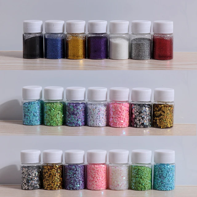 6pcs/set Holographic Glitter For Epoxy Resin Filling Rainbow Sequins Resin  Pigment Powder Resin Filler Resina Epoxi Kit Completo