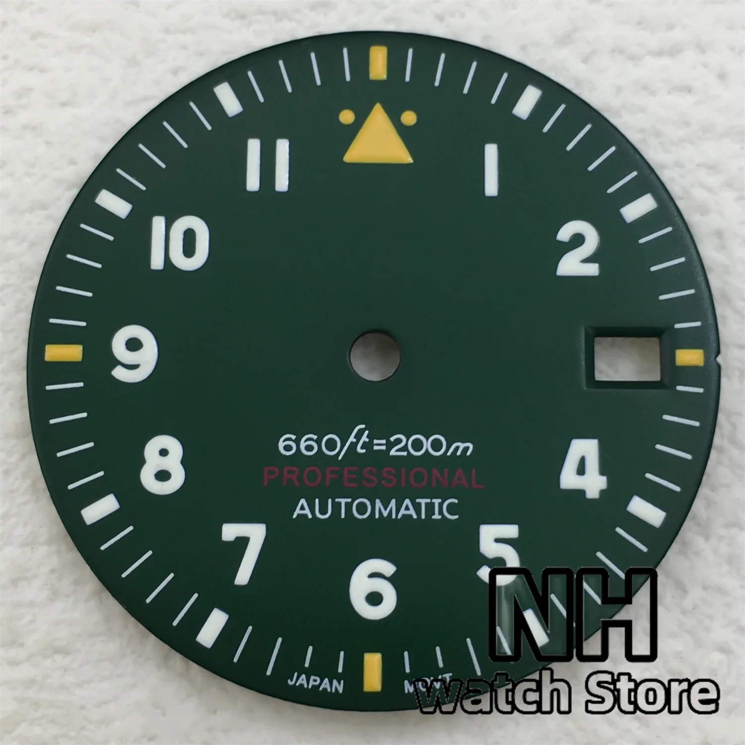 Pilot Watch Dial with Luminous Hands - Black, White, Blue, Green Options, 29mm