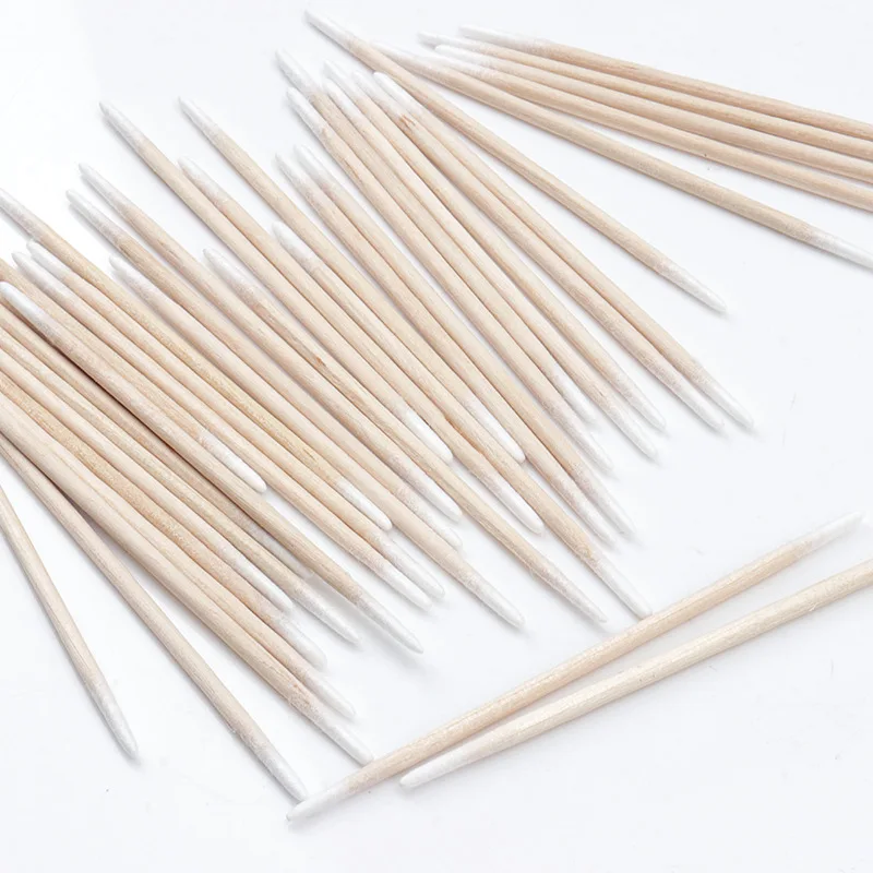 100/300 Pcs Disposable Ultra-small Cotton Swab Brush Lint Free Micro Wood Makeup Brushes Eyelash Extension Glue Removing Tools 5