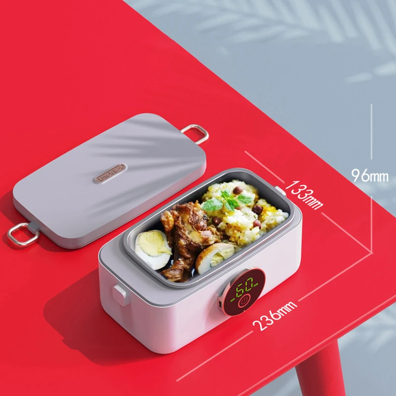 1000ML Electric Lunch Box USB Rechargeable Bento Box 16000mAh Wireless Heating Lunch Box Insulated Food Warmer Food Container