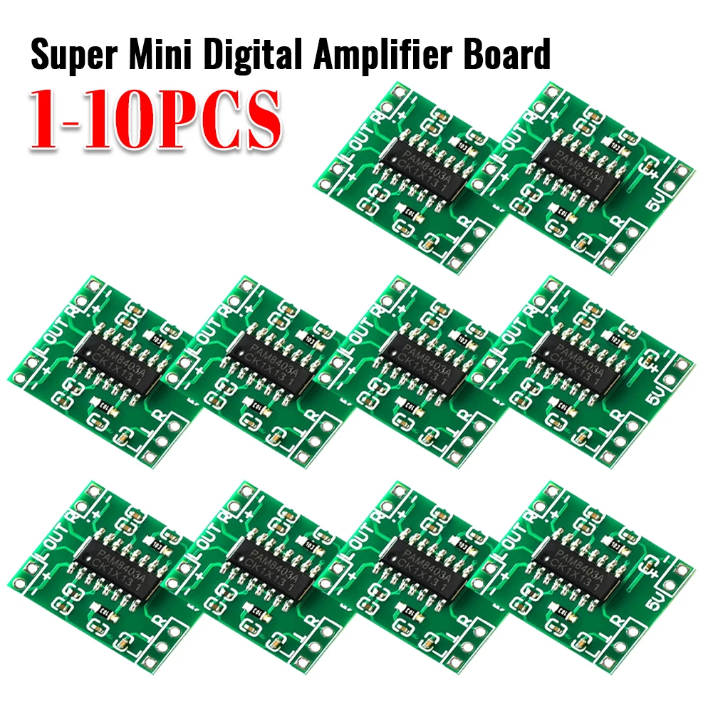PAM8403 오디오 전력 증폭기 모듈 2.5V-5.5V 2 채널 스테레오 오디오 증폭기 모듈 볼륨 조절용 2x3W USB 전원 공급 장치