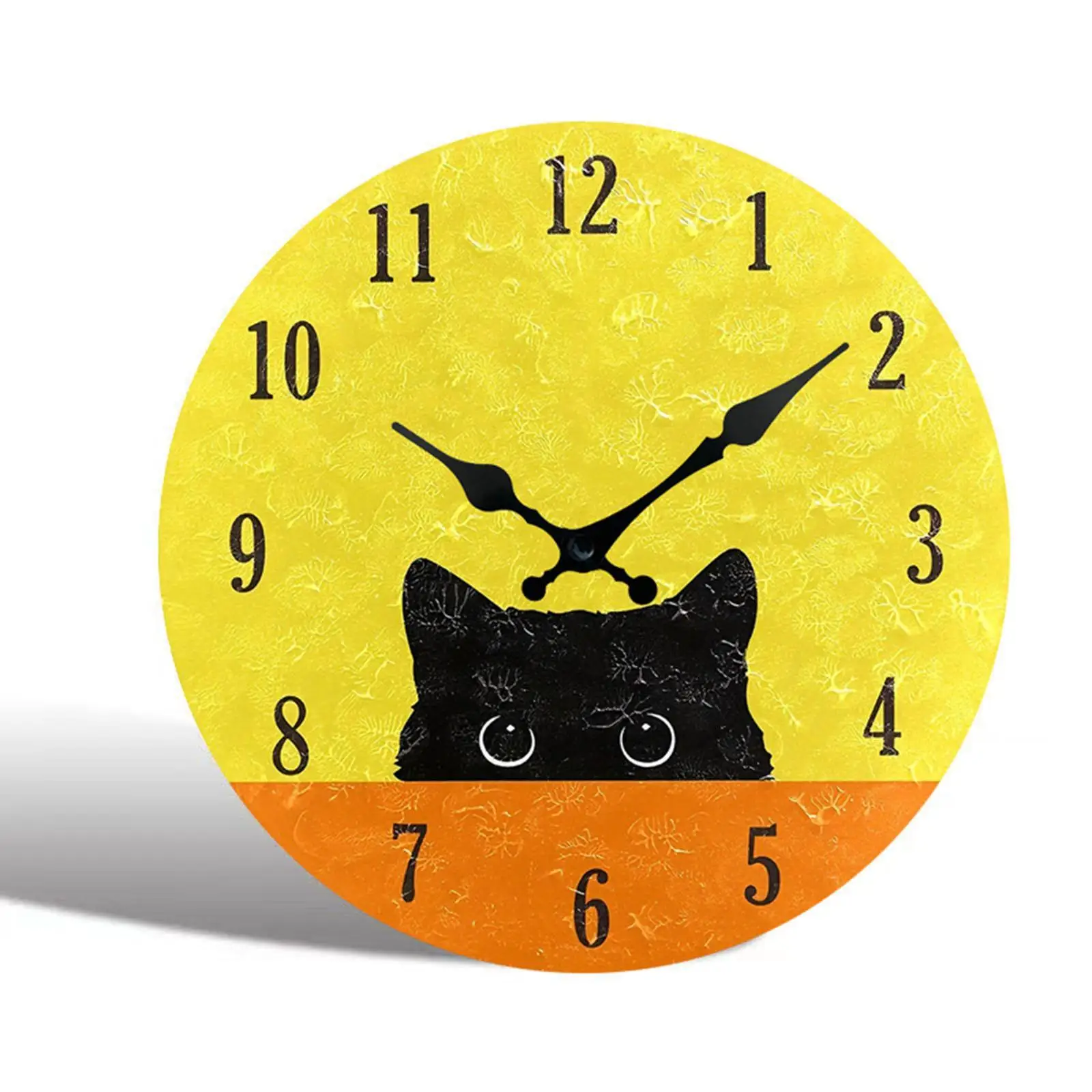 Funny Cat Wall Clock Quiet Wall Decorative Clock for Kitchen Bathroom Indoor