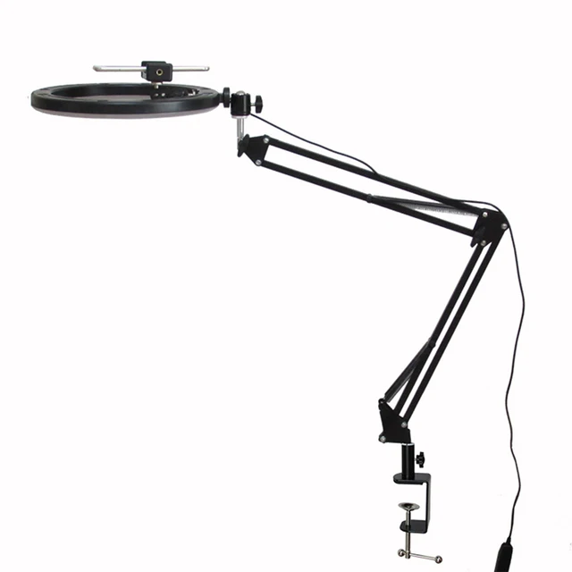 Anello Luce LED Con Supporto Per Telefono - Luce Da Tavolo Pieghevole Per Selfie, Live Streaming E Trucco - Foto 9