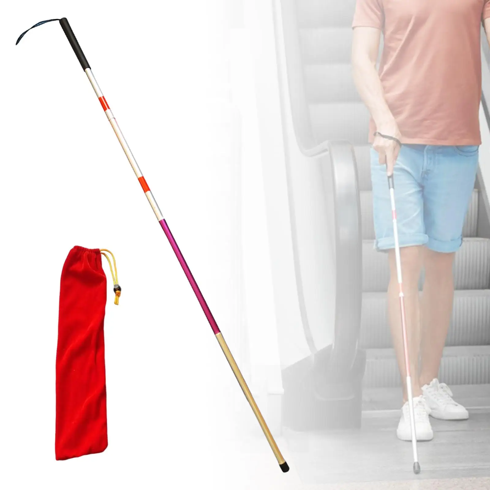 Foldable Cane Hand Comfortable Walking Cane Blind People Blind