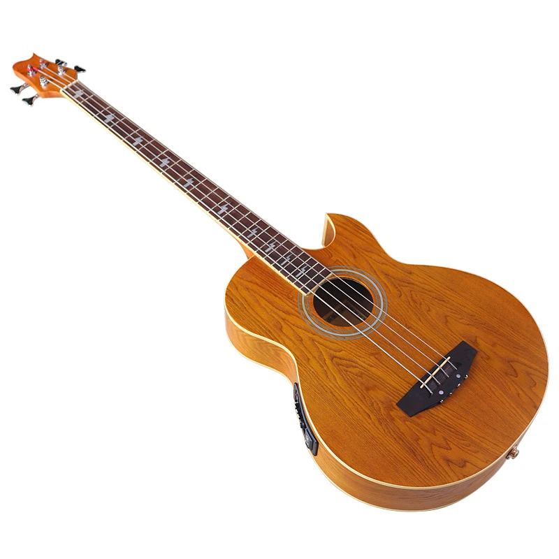 4 Strings Electric Acoustic Bass Guitar 43 Inch Ashwood Body Cutaway Design With EQ Bag