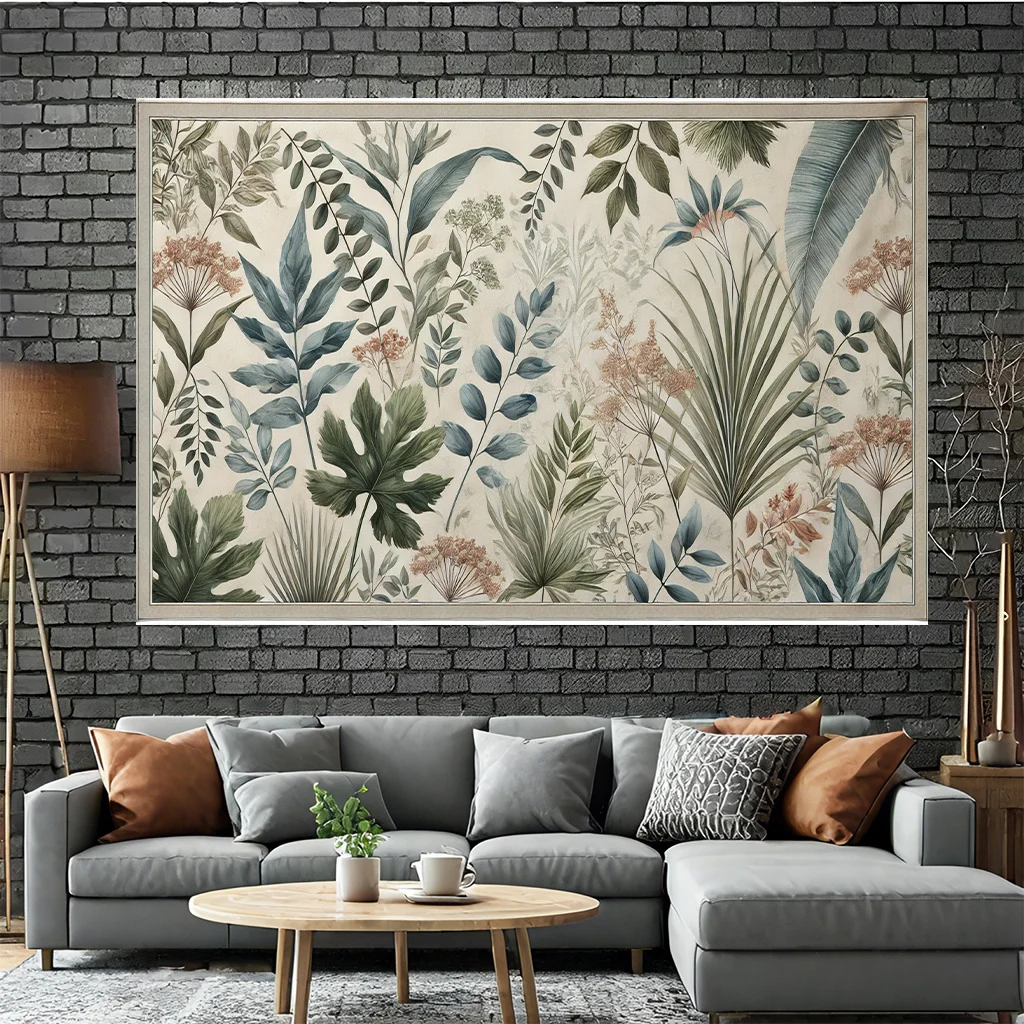 Green Leaf Floral Wall Tapestry 2