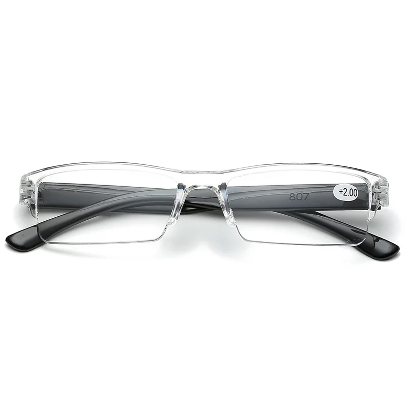 Reading Glasses Women Classic Half Frame Transparent Farsighted Eyewear Men Retro Anti Fatigue Hyperopia Eyeglasses +1.0 To +4.0 6