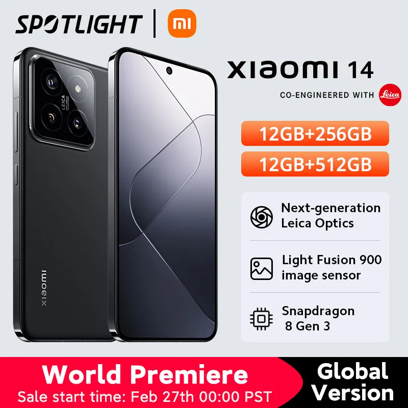 Global Vesion Xiaomi 14 Cell Phone 6.36" AMOLED Display 120Hz Snapdragon 8 Gen 3 Leica Camera 4610mAh 90W HyperCharge Smartphone - В корзинах у всех - бестселлеры