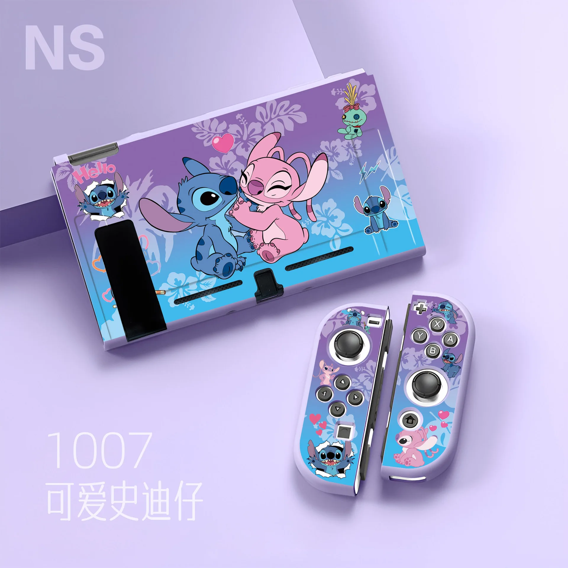 thumbnail image 1 of Disney Stitch Angel funda protectora de piel TPU suave para Nintendo Switch NS Joy-Con Controller Protection Back Shell Cover, 1 of 5