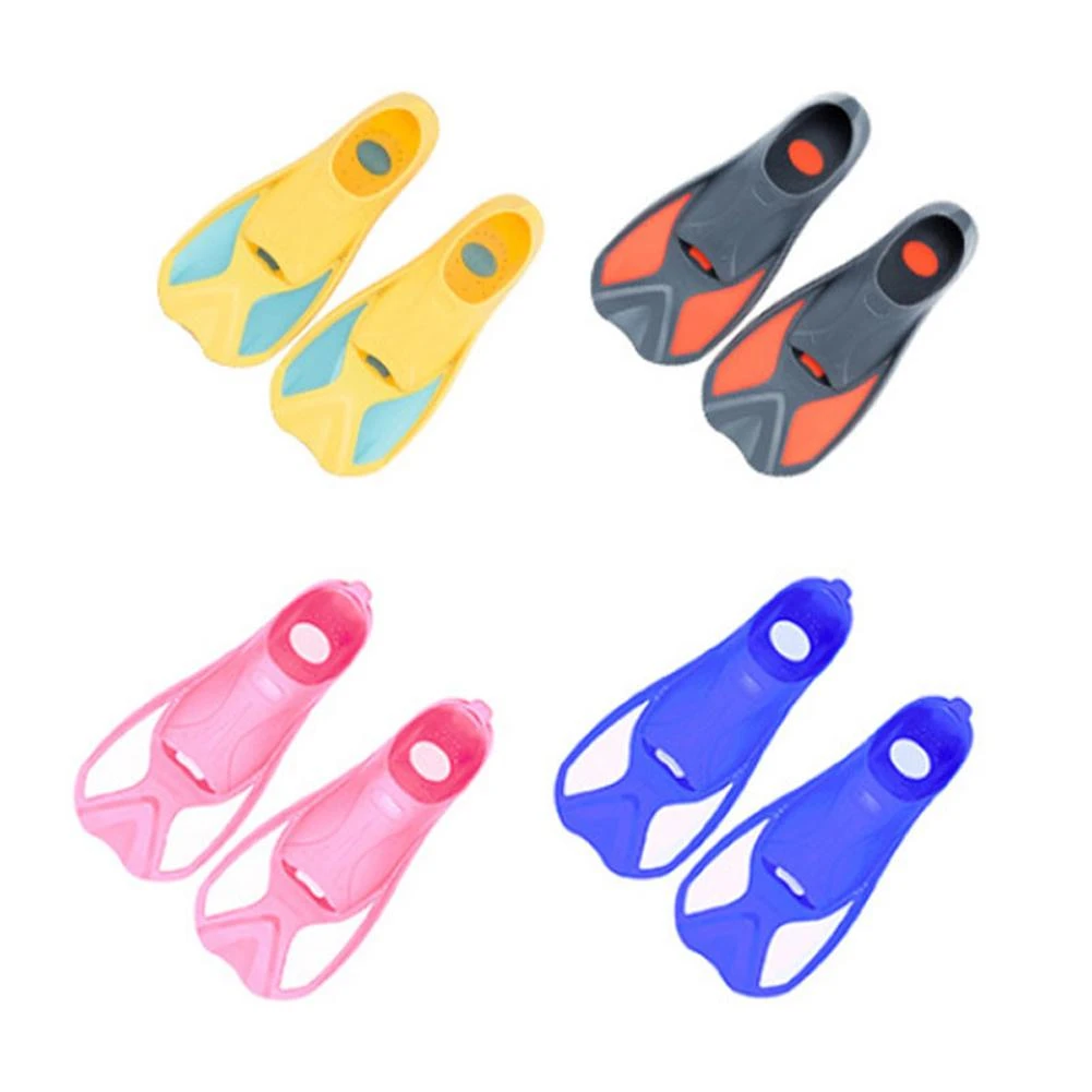 1 Pair Toddler Learn Swimming Kids Water Fin Flippers Children Soft