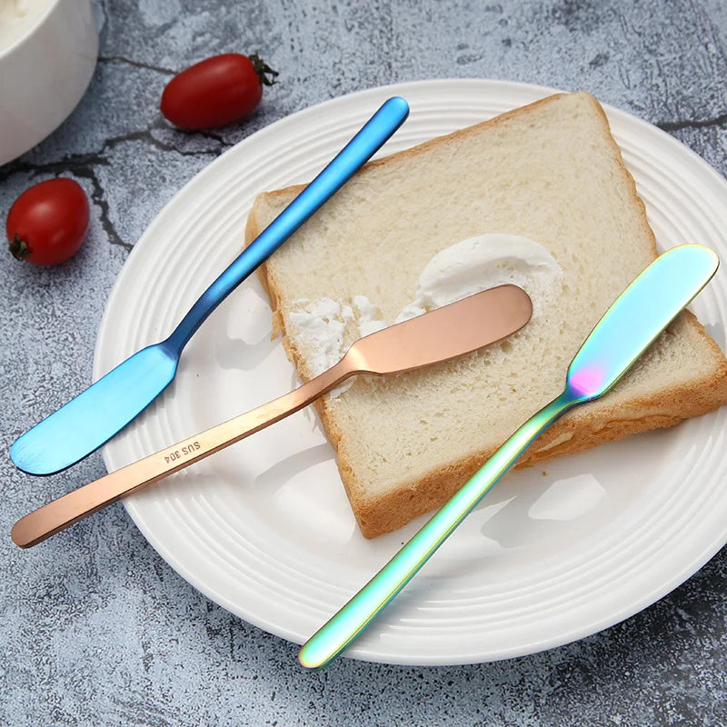 Korean Style Long Handle Butter Knife Jam Knife Spatula Cream Piping Multipurpose Western Tableware butter knife
