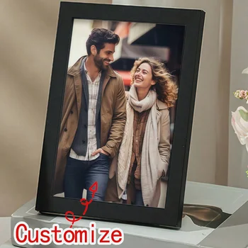 Cornice Fotografica Personalizzata, Cornice Nera Personalizzata, Regalo Fotografico Personalizzato, Cornice Minimalista Personalizzata con Supporto da Parete