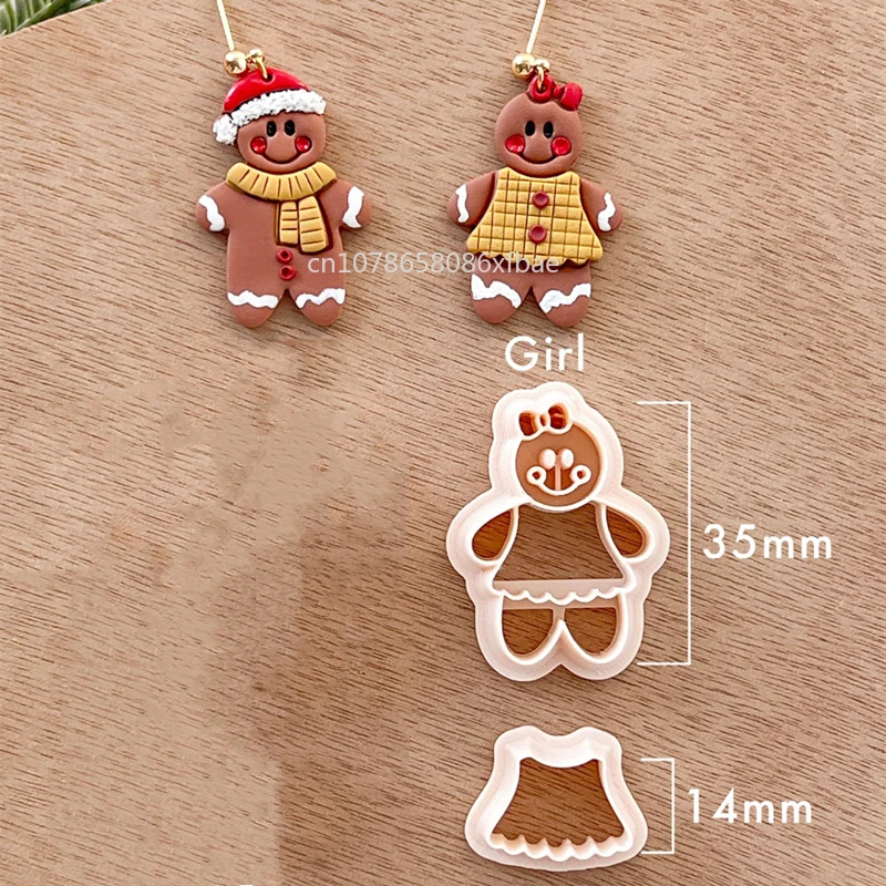Festive Reindeer & Santa Claus Polymer Clay Cutter Set for Holiday Crafts and Jewelry
