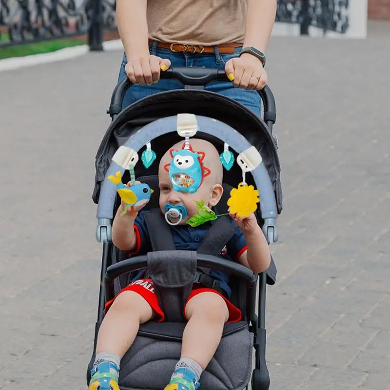 Toddler Stroller Toy Activity Pram Arch With Animal Toys Detachable Car Seat Crib Travel Activity Toy Toddler Pram Toys For