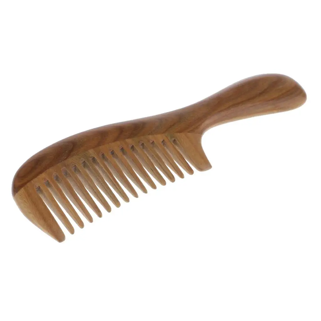 Natural Fine Toothed Comb Green Comb Massage Hair Comb Handmade