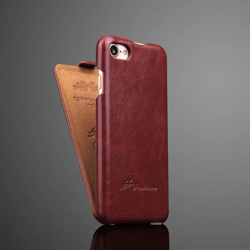 Genuine Leather Vertical Flip Luxury Phone Cover Case