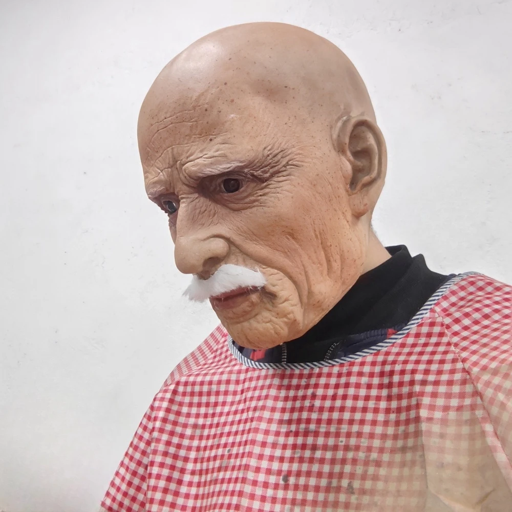Realistic Old Man Latex Mask - Halloween Costume Party Prop