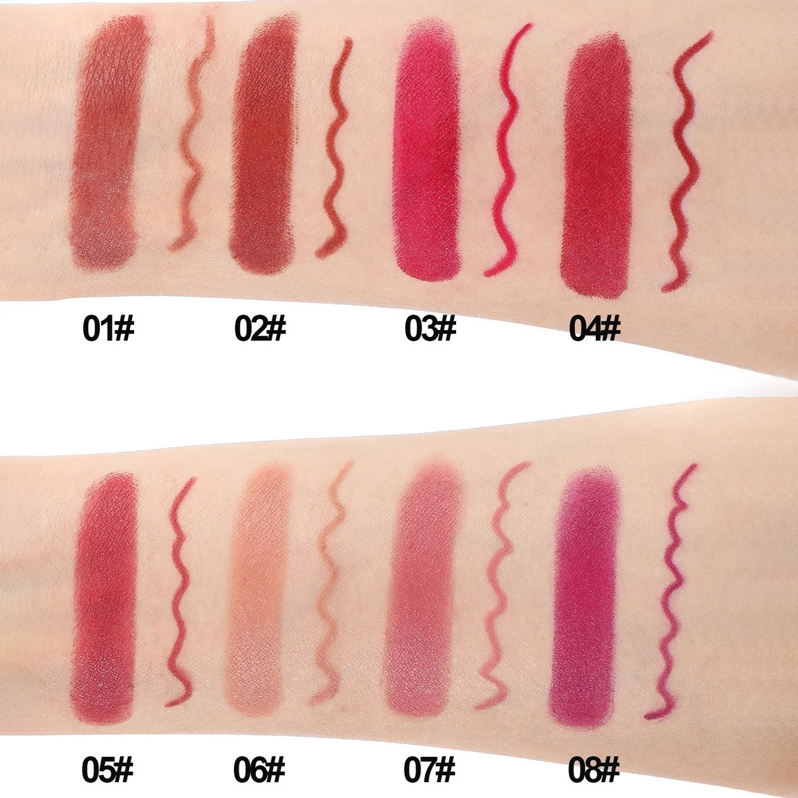 8-color Lip Liner Lipstick Pen Set Red Contour Tint Lipstick Sexy Red Contour Tint Lipstick Non-stick Cup Lipliner Pen Make 5