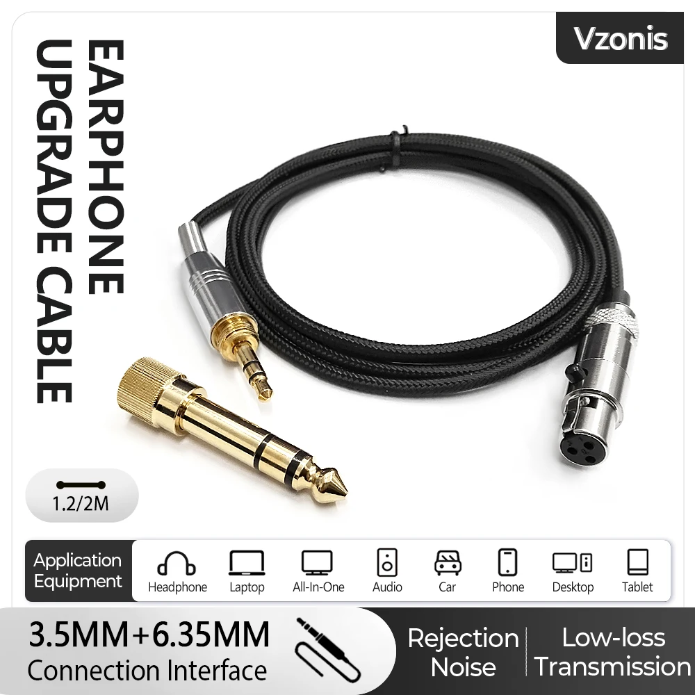 Mini XLR 3pin to 3.5mm/6.35mm High purity 5N OFC Headphone Balanced Adapter Audio Cable for AKG-K240 K141 K271 K702 Q701 K712