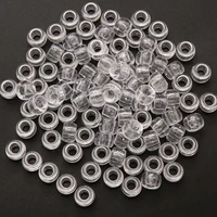 Perles Dreadlock transparentes à grand trou de 4mm, 50 pièces, 100 pièces, pour tresses Jumbo, résine transparente pour accessoires de cheveux, outil de coiffure 5