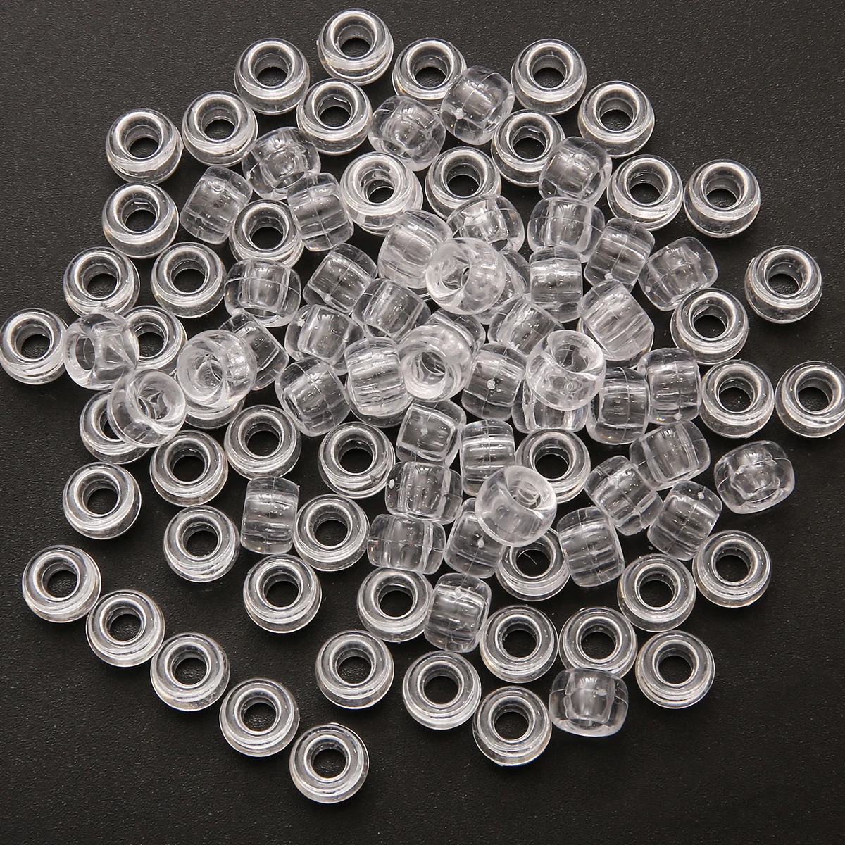 50Pcs 100Pcs Transparent 4mm Big Hole Dreadlock Beads for Jumbo Braids Dreadlock Resin Clear For Hair Accessories Styling Tool 5