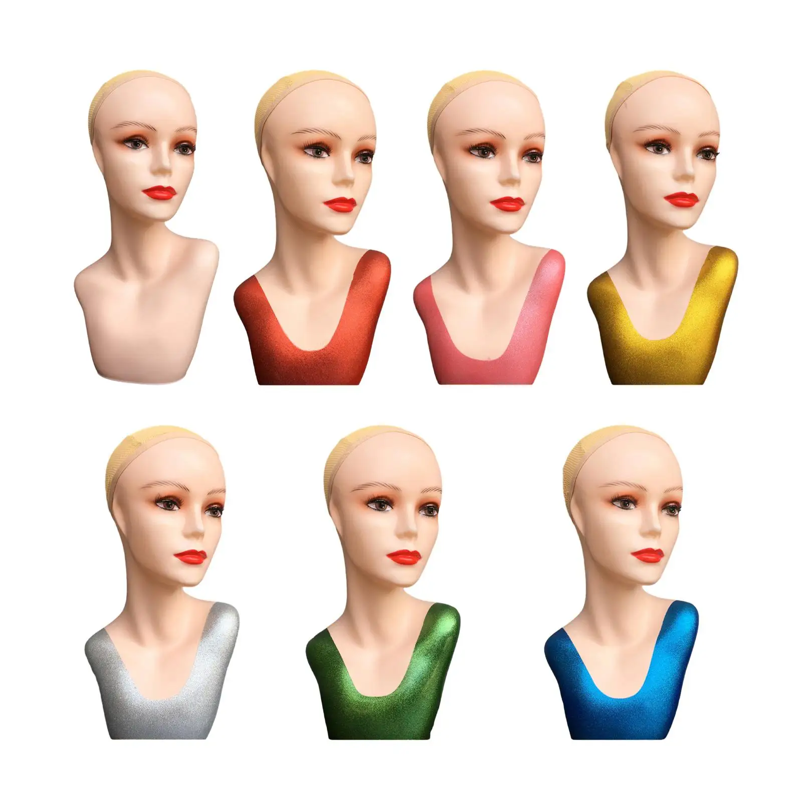 

Makeup Female Bald Mannequin Head 21.26inch Durable Manikin Wigs Display Stand for Hats Scarves Wigs Displaying Making Styling