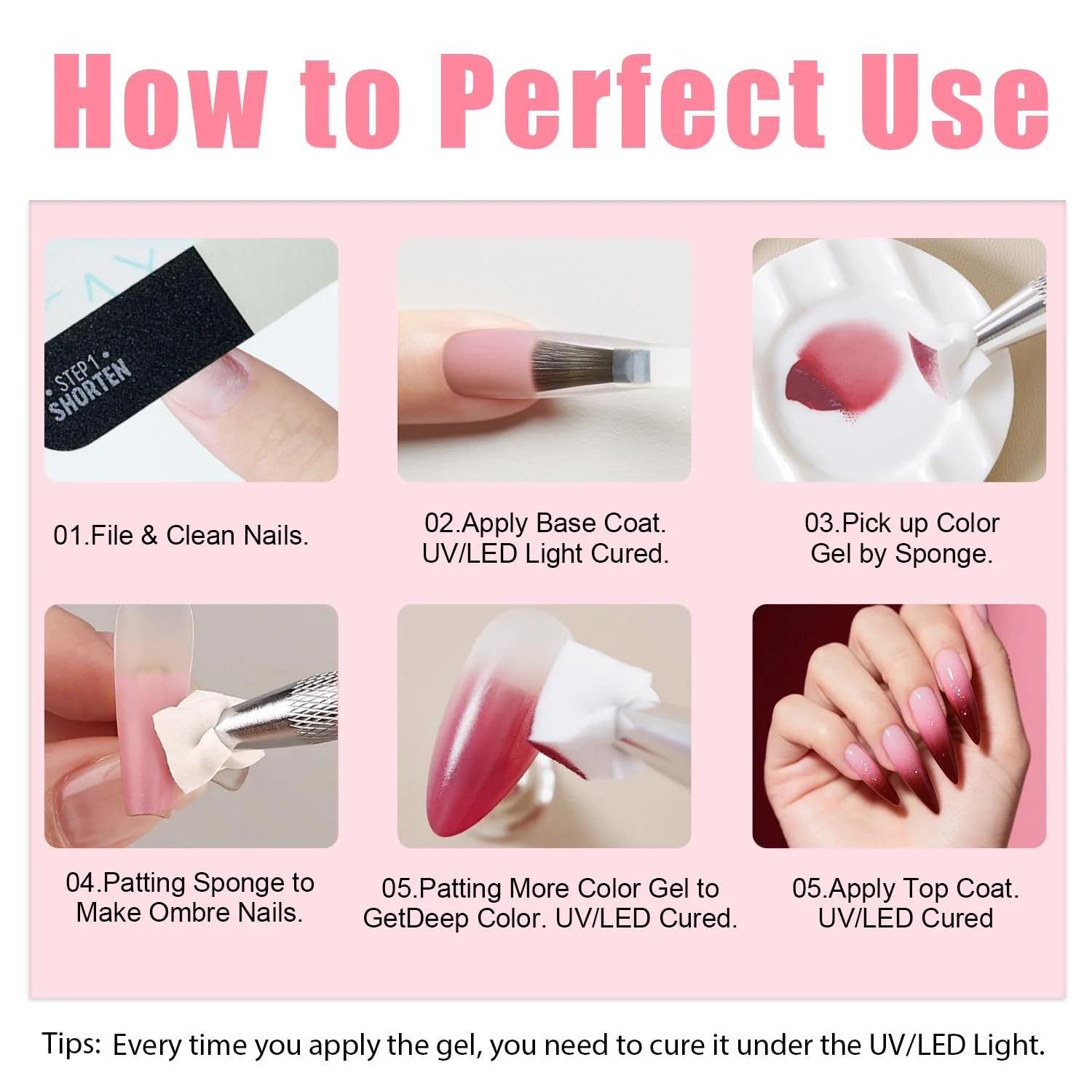 Gradient Blush Effect Solid Gel Polish in Green Series, DIY Nail Art Charm Collection