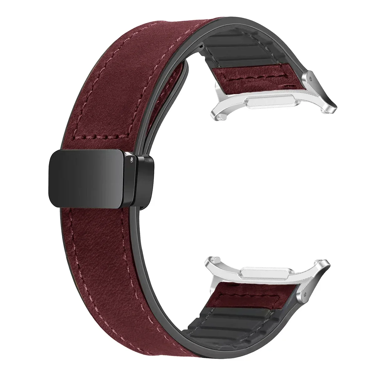 Premium Leather Silicone Magnetic Band Bracelet