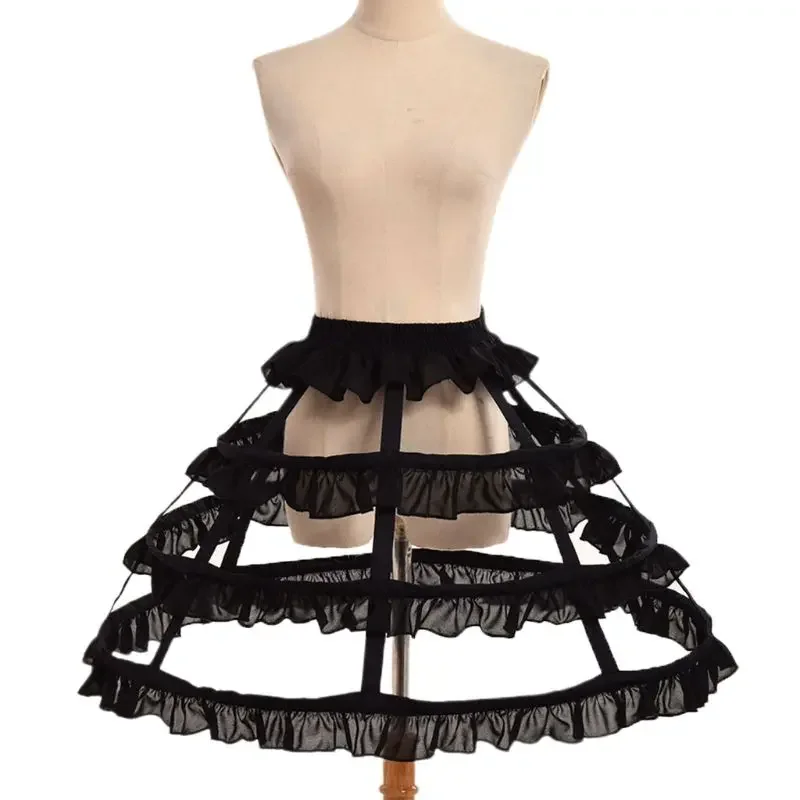 ตัวเลือกสินค้า ผู้หญิง Lolita Hollow Lotus Leaf Lace Bird Cage กระดูกปลากระโปรงคอสเพลย์ชุดกระโปรง Petticoat เจ้าสาวงานแต่งงานชุดซับ