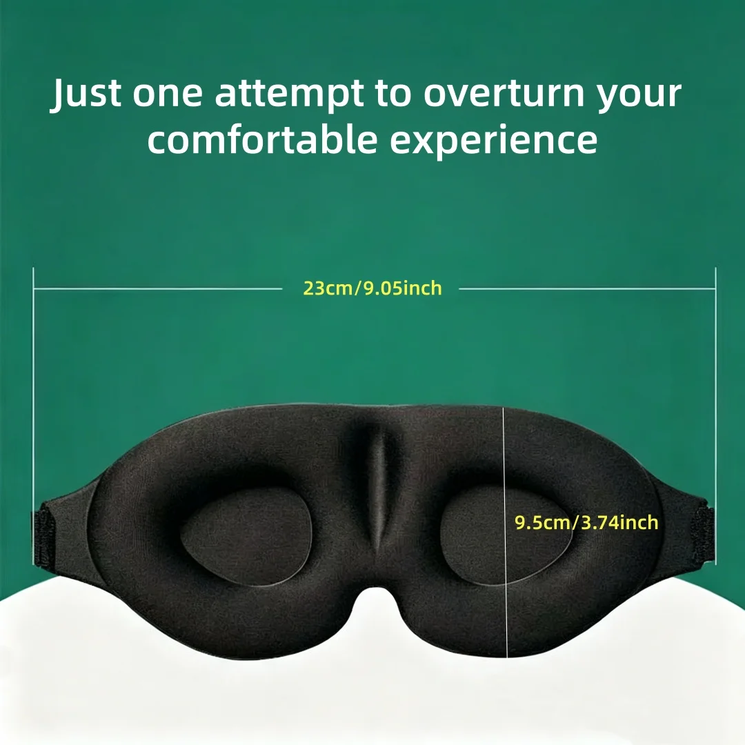 Ultimate Comfort 3D Contoured Blackout Sleep Mask - Adjustable for Relaxation and Travel