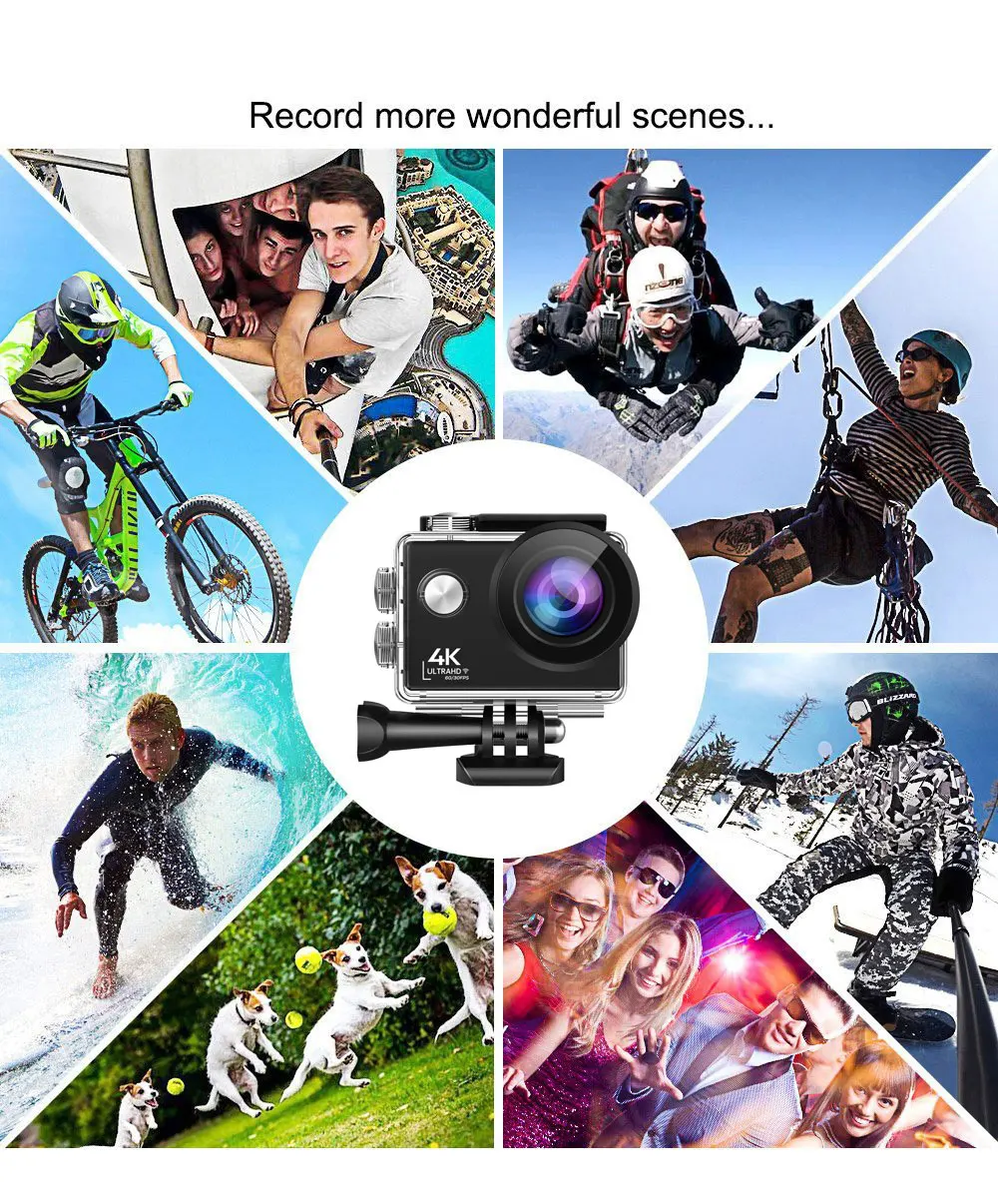 action camera as webcam 4K 60FPS sports camera EIS anti-shake WIFI remote control sports DV digital sports camer remote control waterproof sports camera action camera near me