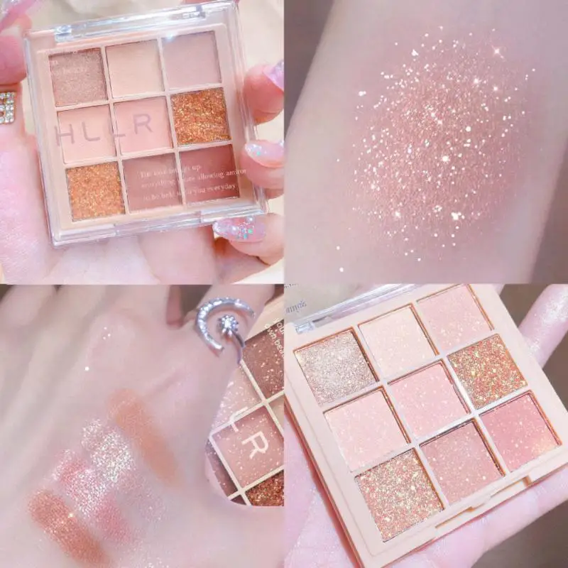 Rocklon 9 Color Eyeshadow Palette Pearly Matte Glitter Eyeshadow