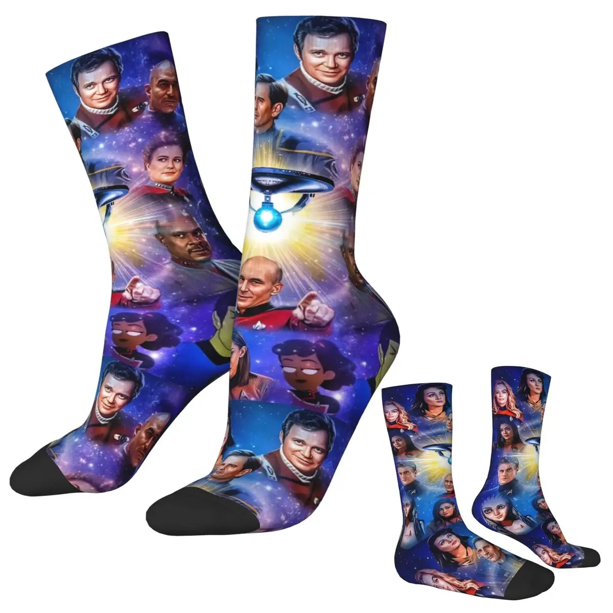 Stellar Starfleet Inspired Trendy Socks – Warm, Soft, Non-Skid Cycling Stockings