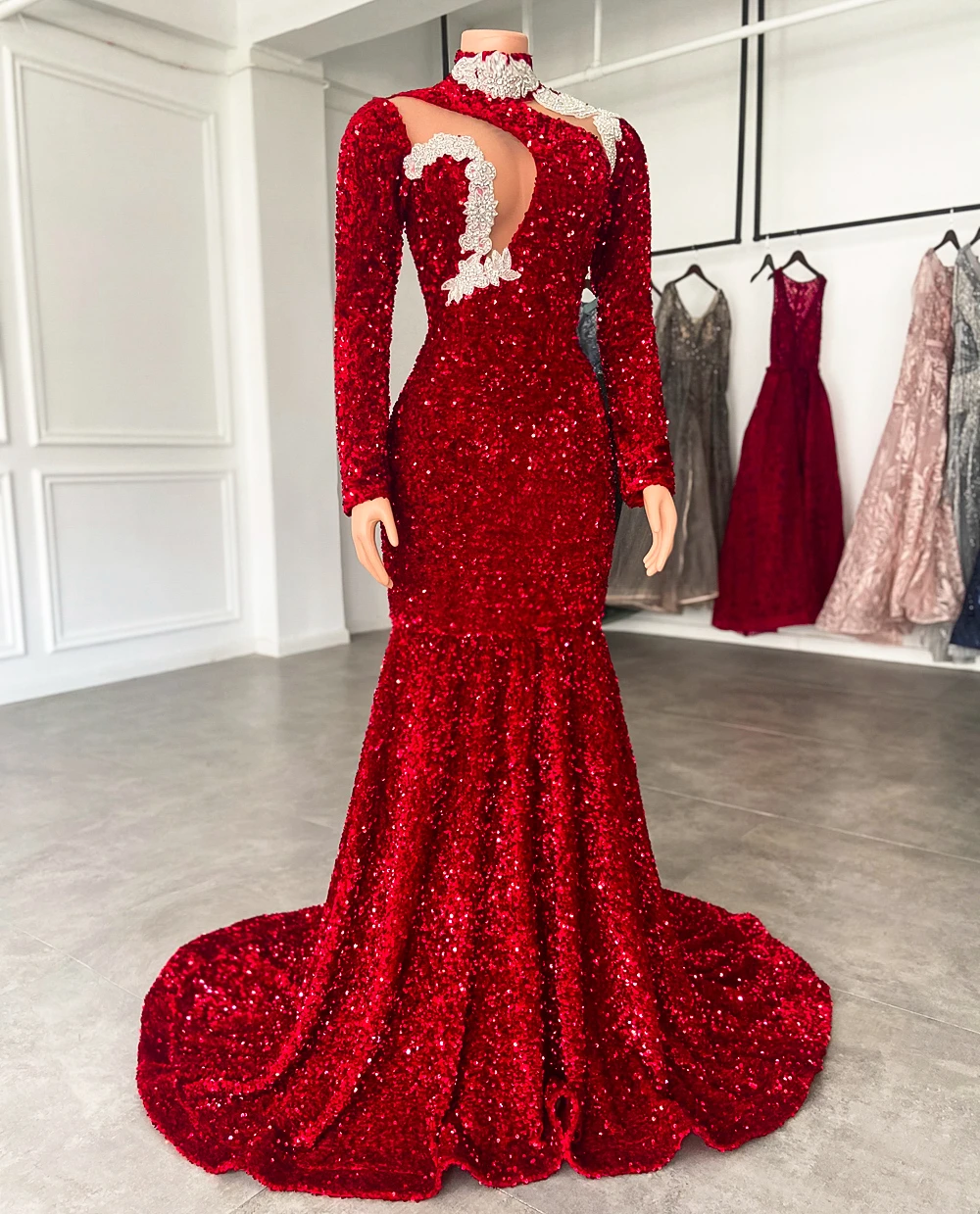 Red Wedding Bridal Dress Toast Dress Fishtail Elegant Beauty Dress | Red  wedding gowns, Red ball gowns, Prom dresses online