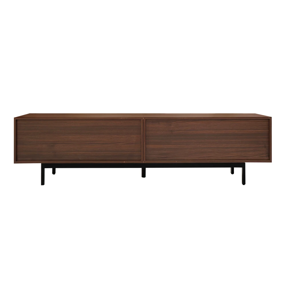 Moderner LED-TV-Schrank mit geschnitzter Textur – Tür aus gehärtetem Glas, Hochglanz-TV-Möbel für Wohnzimmer, Aufbewahrungsschrank – Detail 23