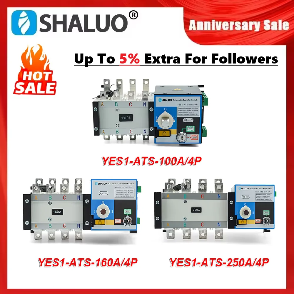 New ATS Dual Power Automatic Transfer Switch AC220V 100A 160A 250A 4P ...