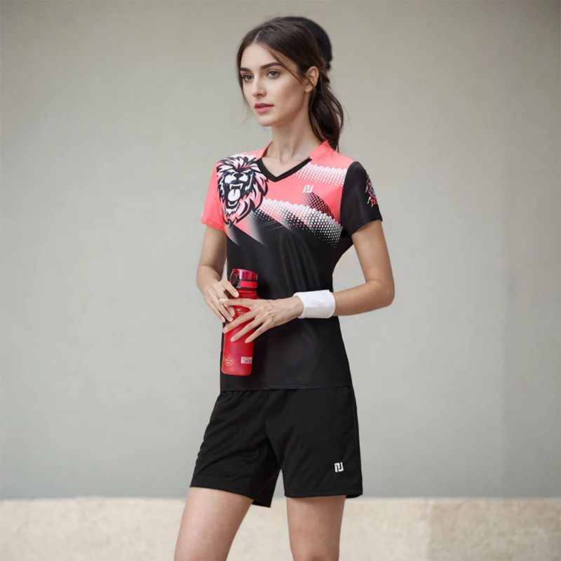 Women's Table Tennis Set Badminton Suit Sports T-shirt Quick-dry Breathable
