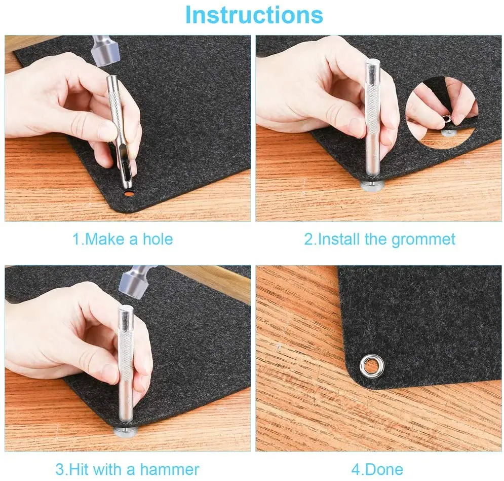 Silver Eyelet and Eyelet Punch Die Tool Set Metal Button for DIY Leather Craft Clothing Shoes Belt Bag Grommet 4mm-20mm 100PCS eyelet punch tool set eyelet grommet ring eyelet grommet ring kit grommet eyelet kit grommet punch tool grommet tool kit grommet tool eyelet grommet dies metal eyelet buttons metal snap button tools