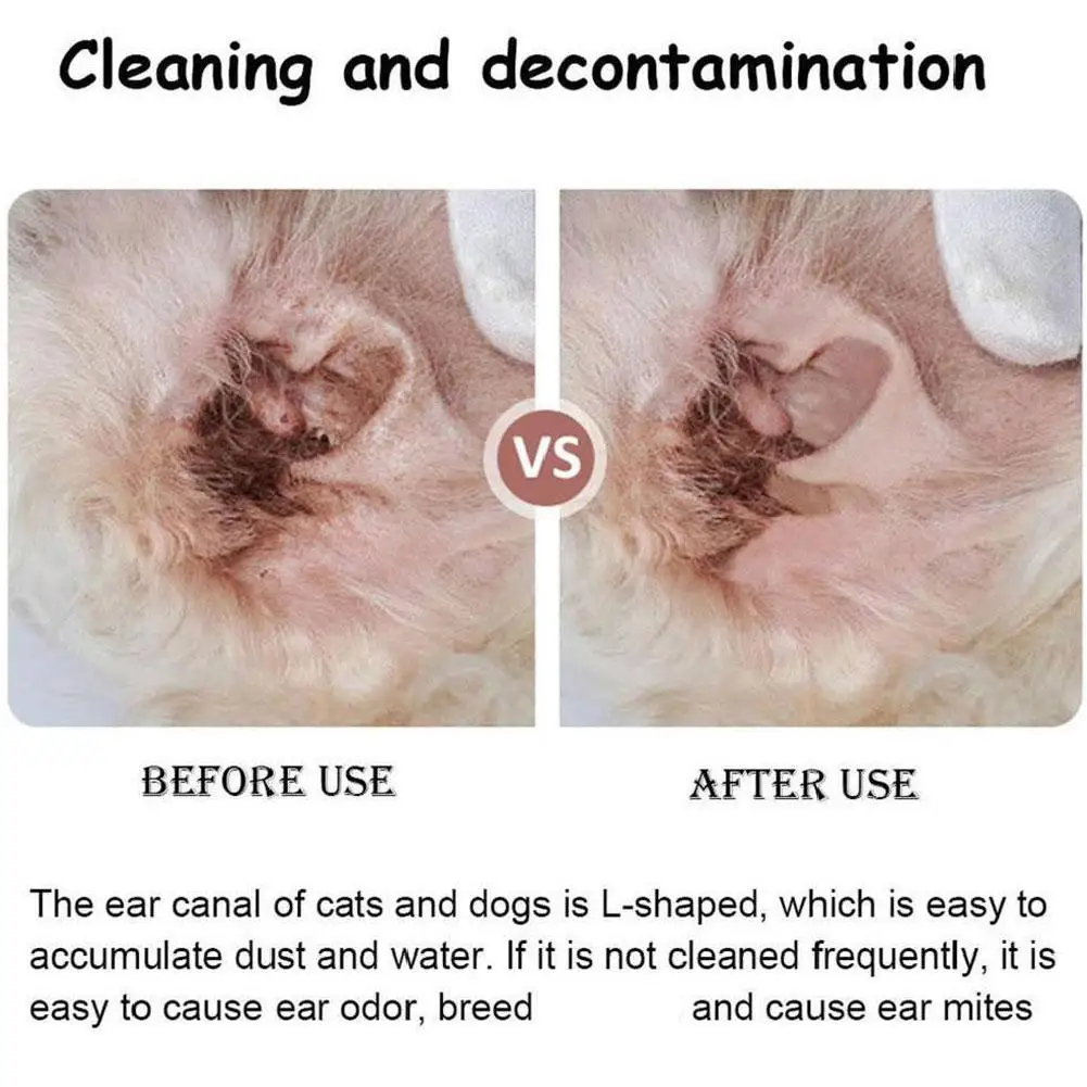 Antiseptic Ear Cleaner for Cat & Dog Ear Cleaning Solution Advanced Cleanser For Dogs and Cats Removes Mite Feces