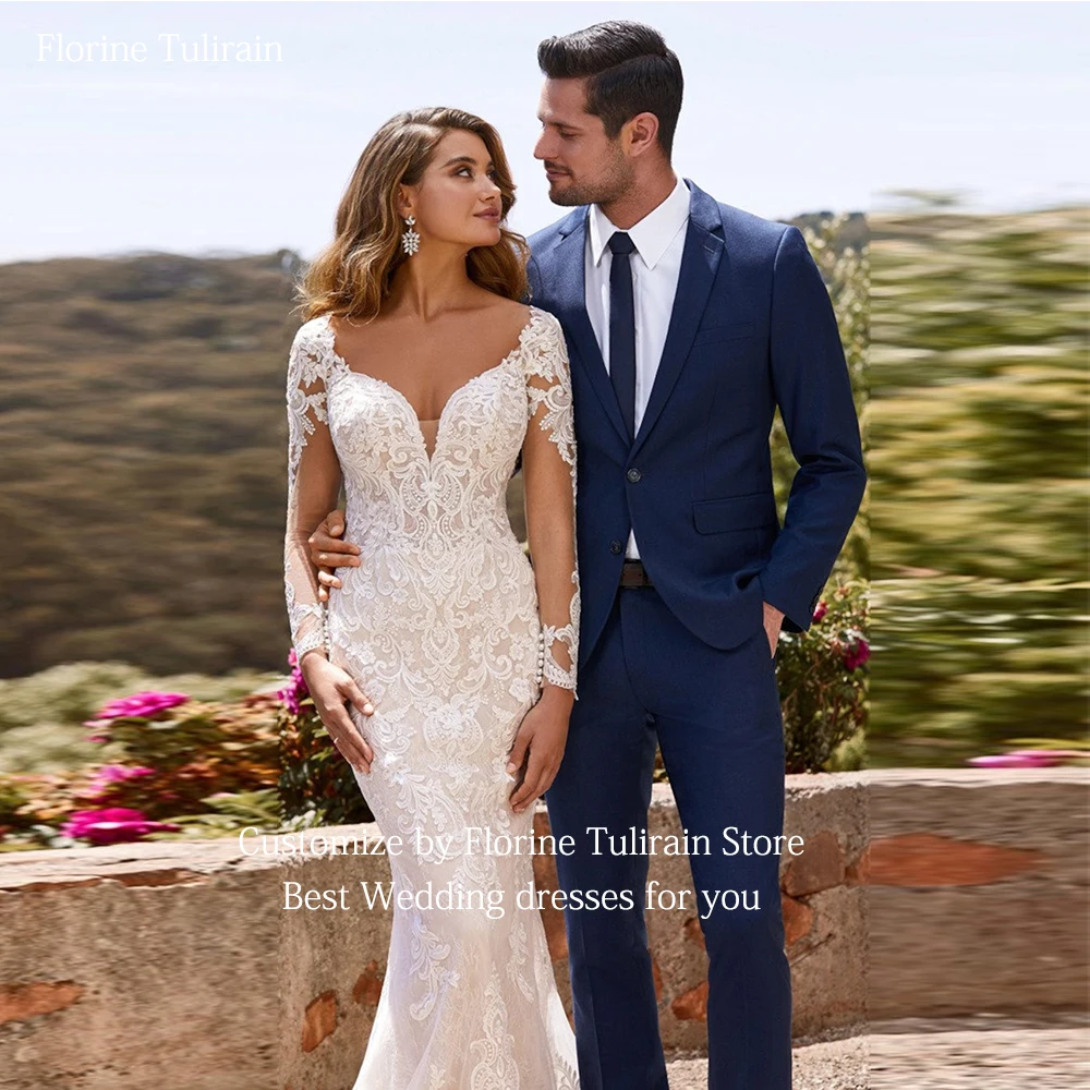 

Bespoke Robe De Mariée with Sexy Deep V-Neck Backless Elegant A-line Floor-Length Court Train Wedding Dresses for Brides 2023