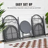 Foldable 3-Piece Patio Bistro Set with Folding Rattan Chairs and Round Table - Small Outdoor Furniture for Balcony, Garden 3