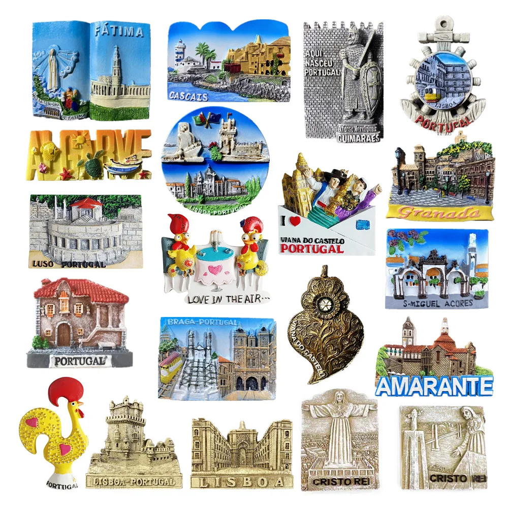 

Europe Portugal Tourist Souvenir Fridge Magnets Decoration Articles Handicraft Magnetic Refrigerator Collection Gifts