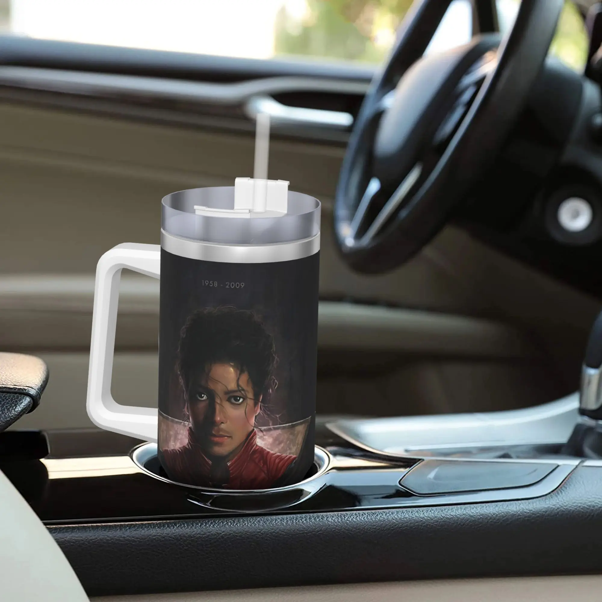 Stainless Steel Tumbler MJ King Of Pop Michael J-jackson Mugs Cup With Straws  Travel Cold and Hot Water Bottle Thermal Cups