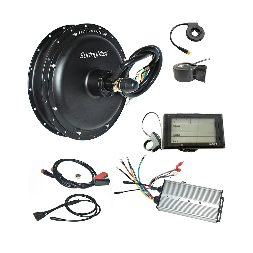 Electric Bicycle 3000w Fat Hub Motor Kit, 72V 85A 100A E-Bike Controller, Rear Freewheel, 175mm 190mm, 100 km/h, 140Nm, 45H