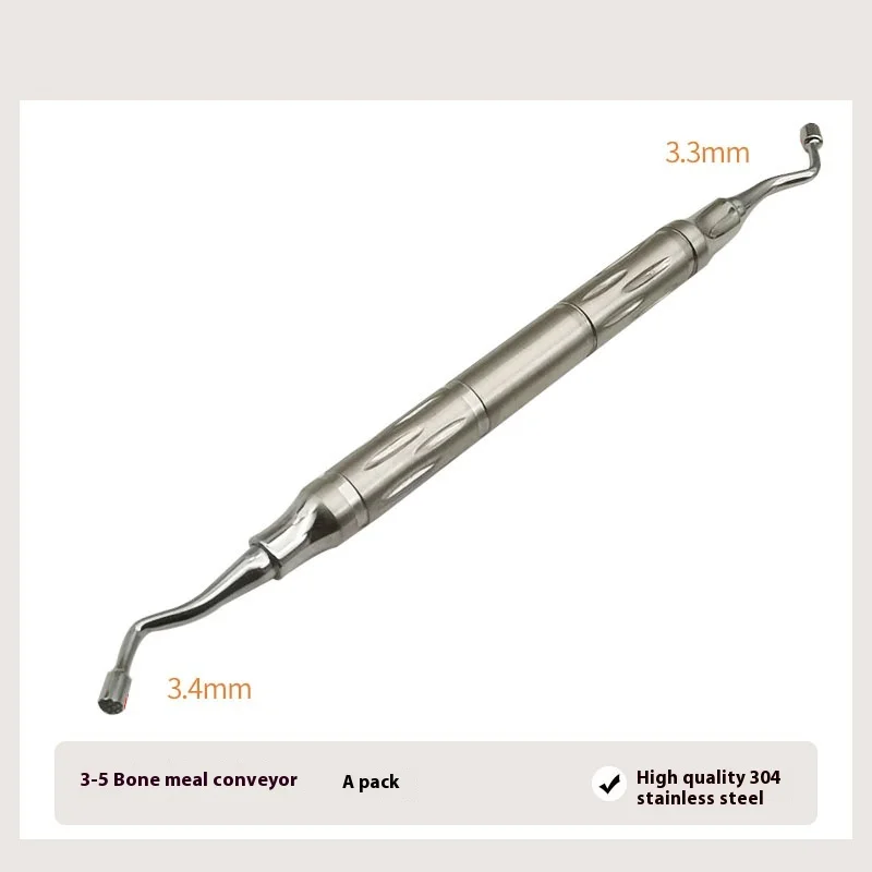 Implant bone meal filler conveyor compaction extrusion tool bone spoon grinding collection scraper