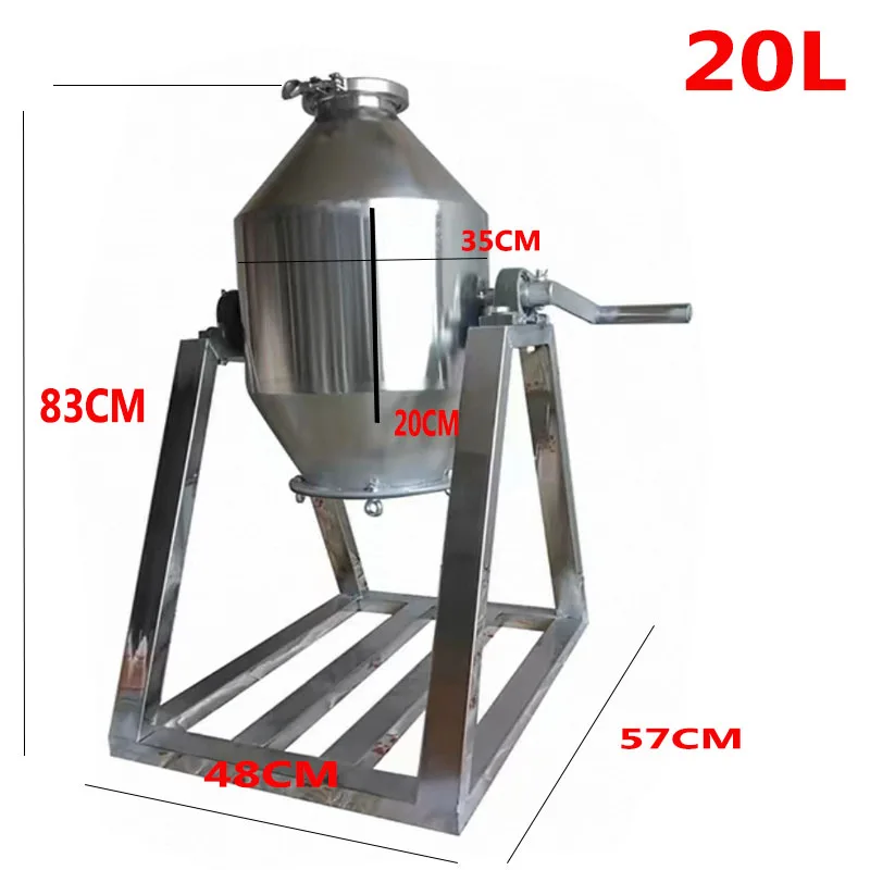 Description Picture 3 of item5/10/20L Manual Small Powder Mixer – For Herbs, Nutrition, Animal Feed & Food Premix Commercial & Home Use