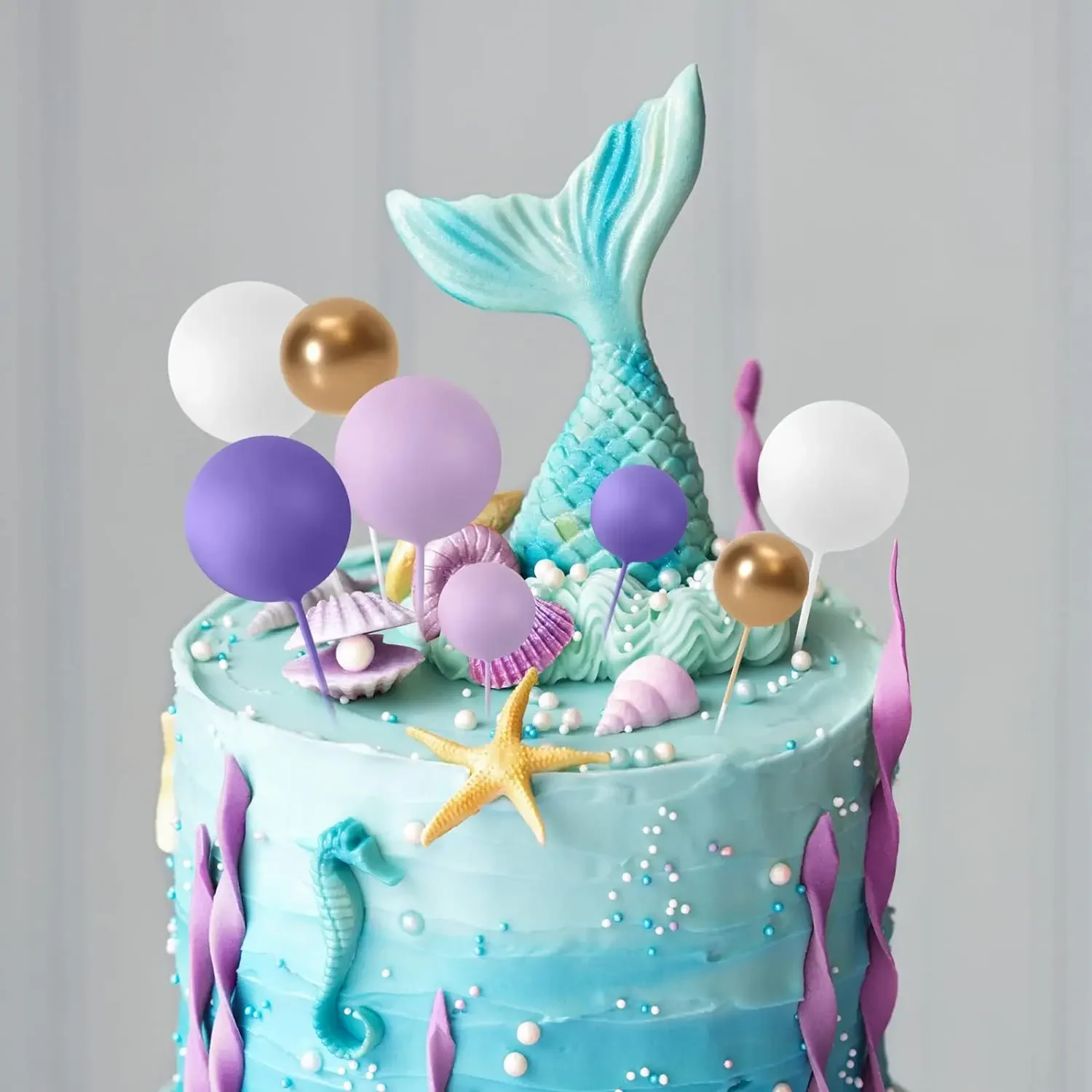 32 Stück Kugel-Kuchenaufsatz, Dekorationen, Mini-Luftballons, Kuchenaufsatz, Sticks, Schaumstoff-Kugeln, Kuchen-Picks, Kuchendekorationen – Detail 9