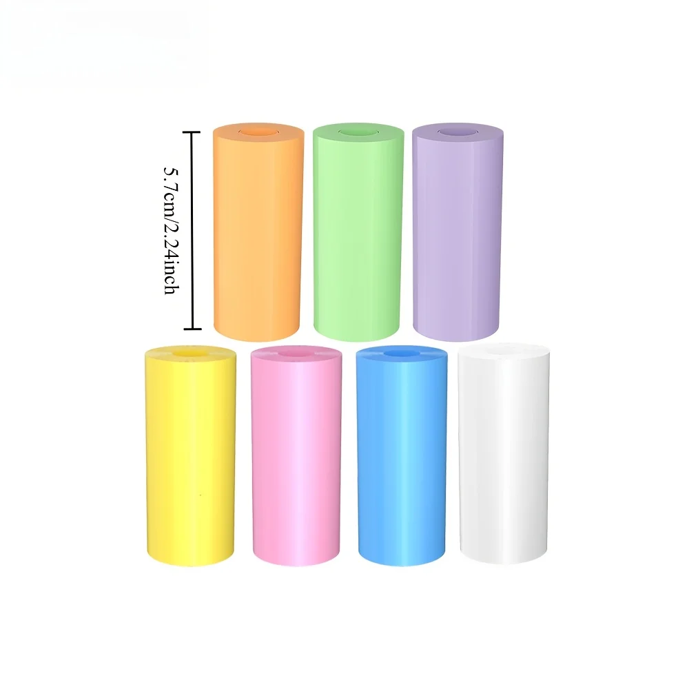 Mini Thermal Printer Photo Paper, 57mm x 25mm, Compatible with Most Instant Cameras, Rolls of Colorful Thermal Paper